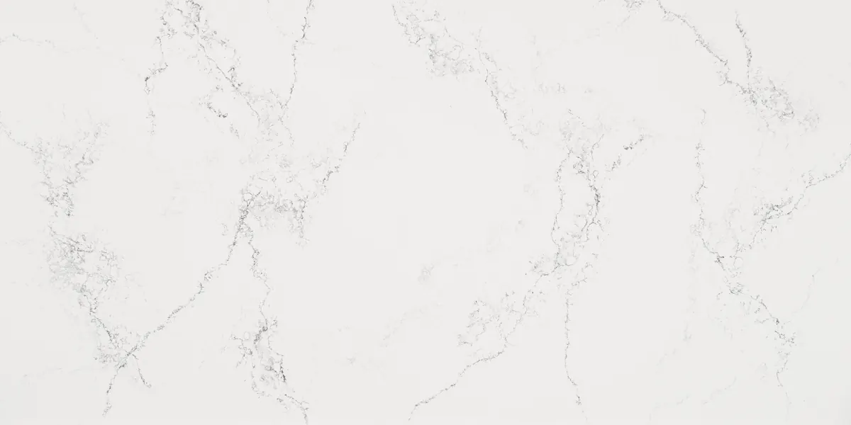 White stone surface with subtle grey veining